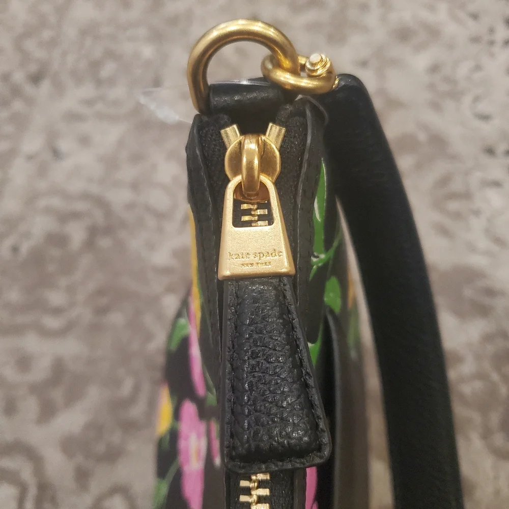 Kate Spade Sam Floral Embossed Pebble Leather Shoulder Bag - Picture 7 of 7